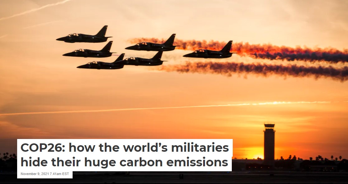 COP26: how the world’s militaries hide their huge carbon emissions